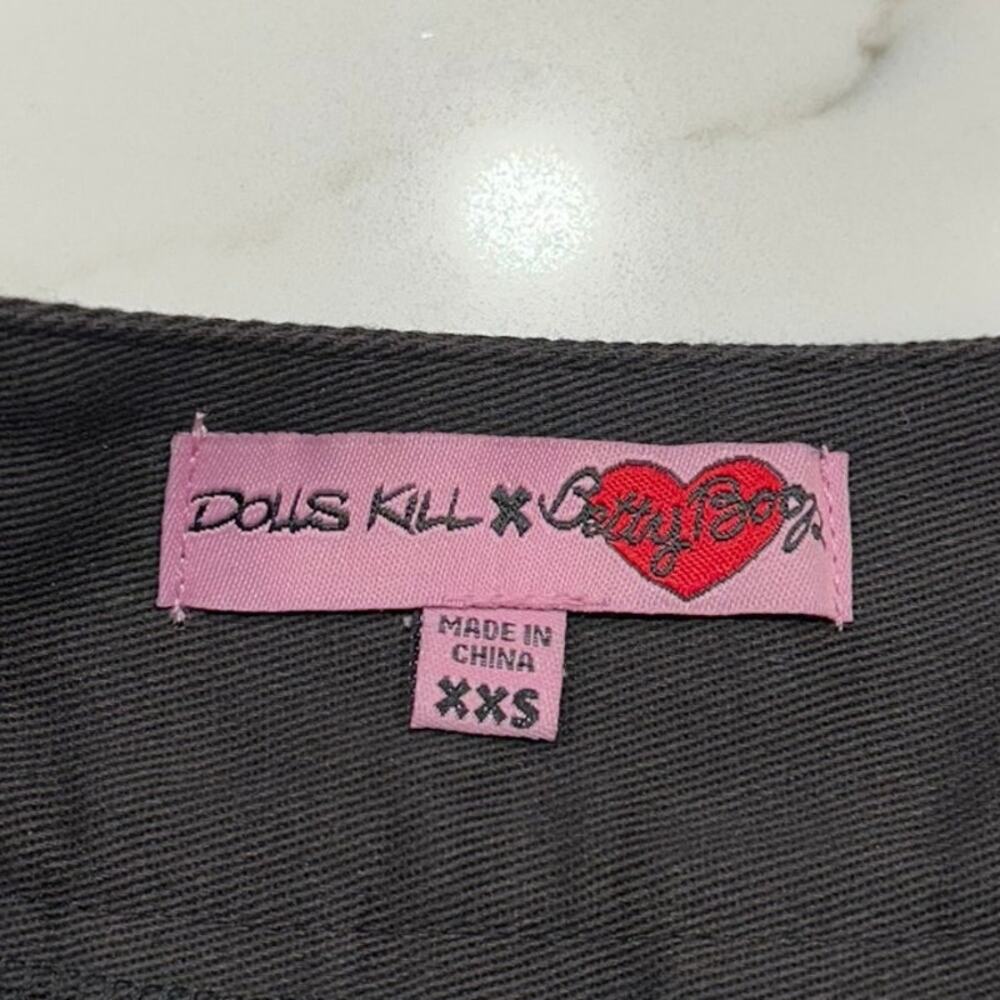Dolls Kill x Betty Boop Pleated Skirt Black XXS Embroidered 2021 Goth Y2K - Picture 4 of 8